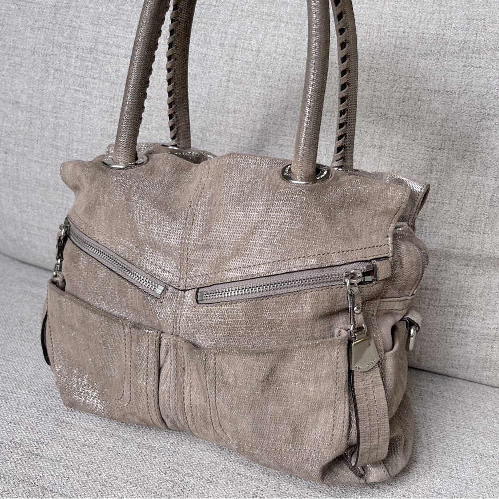 B. Makowsky Glittery Leather satchel